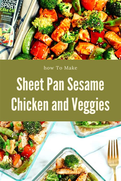Spread chicken and all veggies evenly onto prepared baking sheet. Sheet Pan Sesame Chicken and Veggies - Ajib Recipe 4