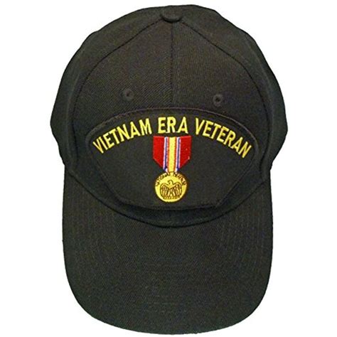 Vietnam Era Veteran Baseball Cap Black Hat Vet National Defense Ribbon