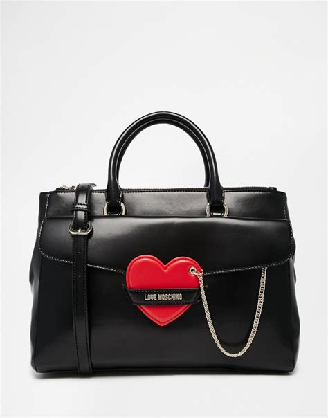 Love Moschino Tote Bag With Heart Detail In Black Lyst