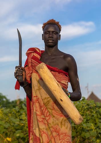Portrait Of A Mundari Tribe Man With Hair Dyed In Orange W Flickr