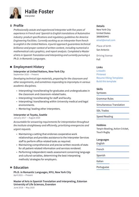 Interpreter Resume And Writing Guide 20 Templates Pdf