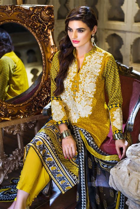 Khaadi Unstitched Lawn Eid Collection 2015 H15211b Yellow