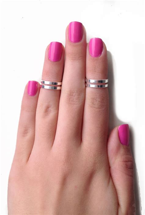 Love Double Knuckle Rings In Silver Set Of 2 On Luulla
