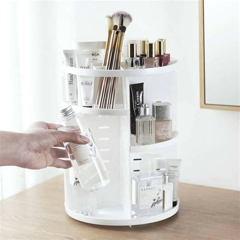 Snowy 360° Rotating Makeup Organizer Desk And Cosmetics Style Degree