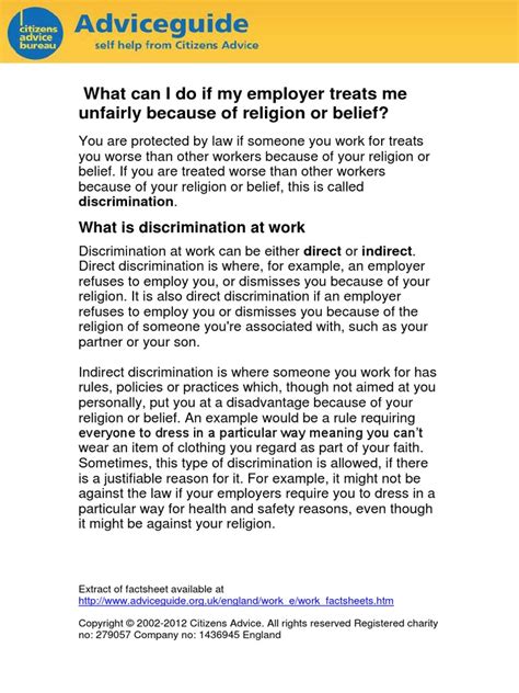Unfair Treatment At Work Belief 1 Discrimination Harassment