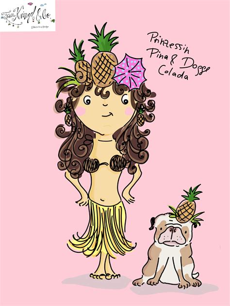Doodle Pina Colada Illustration Zeichnung Ananas Illustration