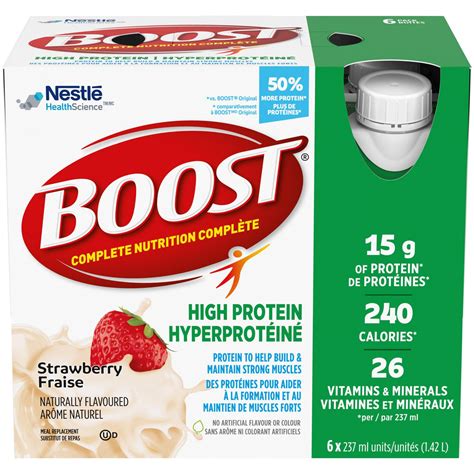 Boost High Protein Meal Replacement Drink Strawberry 6 X 237 Ml