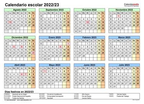 Calendario Escolar 2022 2023 En Word Excel Y Pdf Ai Contents