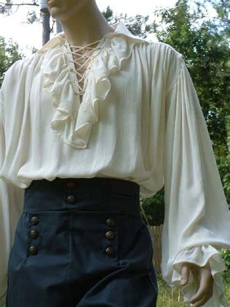 B018 Poet Shirt Musketeer Shirt Renaissance Pirate Ruffled Etsy