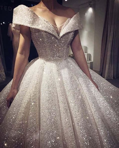 Princess Style Glitter Wedding Dresses Ball Gown Phylliscouture