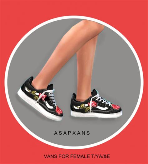 Кроссовки Xanax Van Short Sneakers By Asapxans Женская обувь для Sims