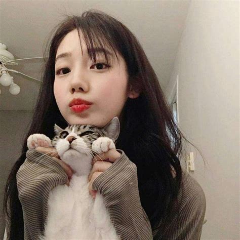 Ulzzang Niña Asiatica Linda Chica Coreana Fotos Con Gatos