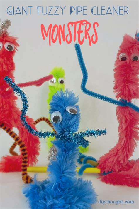 Giant Fuzzy Pipe Cleaner Monsters Diy Thought