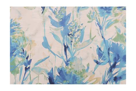 Pk Lifestyles Flowery Spray Printed Cotton Drapery Fabric In Bluejay