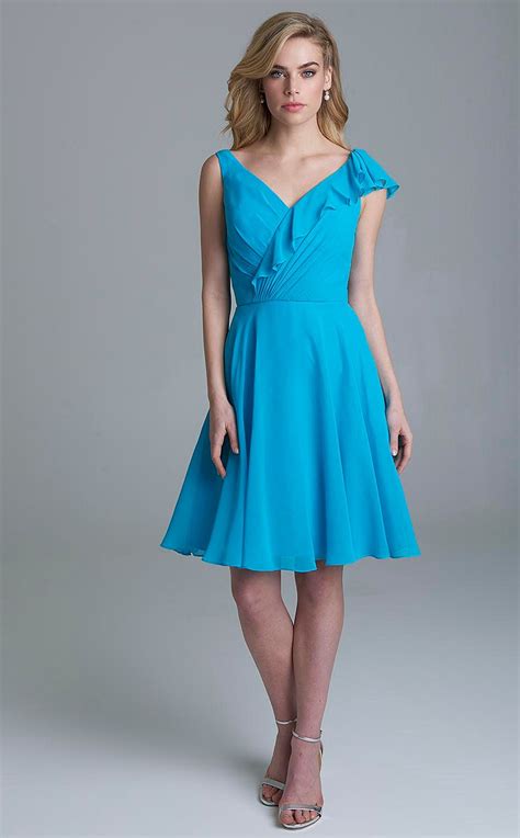 You'll receive email and feed alerts when new items arrive. Chiffon Short Ocean Blue V Neck Bridesmaid Dress BD-CA1504 ...