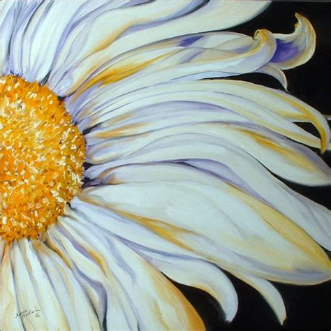 Contemporary Painting White Daisy Original Art From Marcia Baldwin