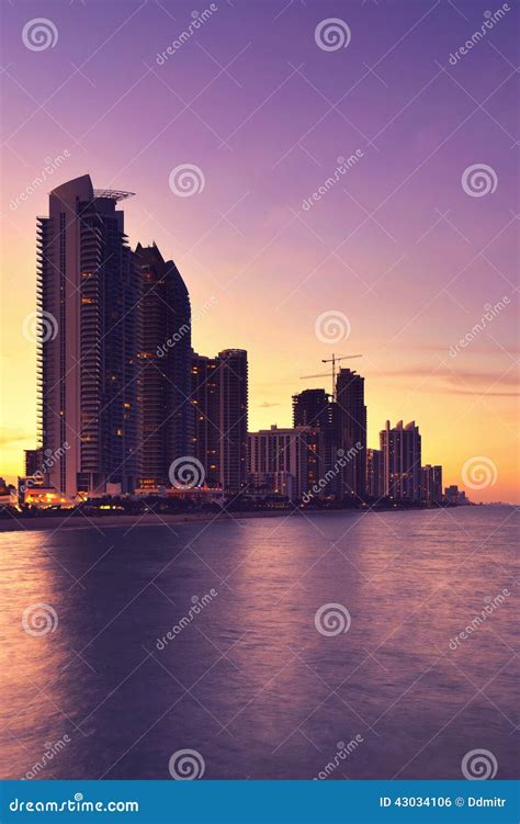 Sunny Isles Beach Miami Stock Photo Image Of Icon Activity 43034106