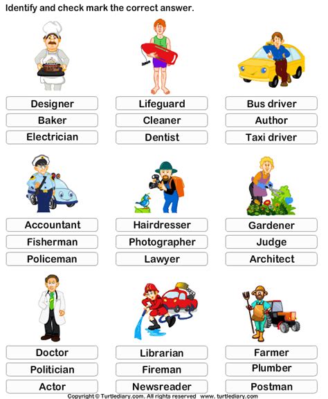 Occupation Worksheet For Kindergarten