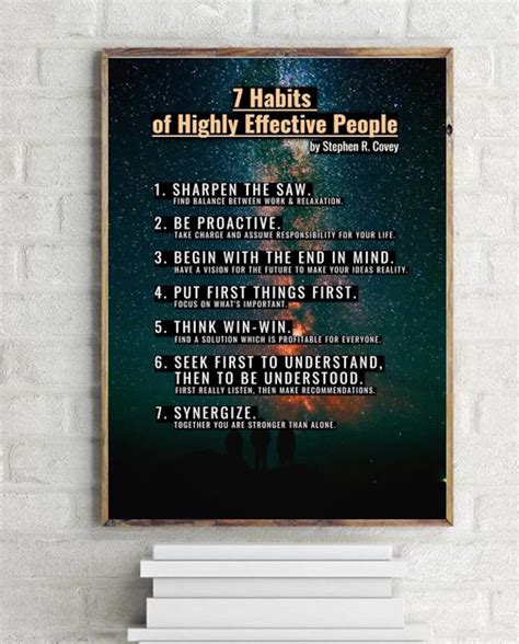 7 Habits Quotes Poster Etsy