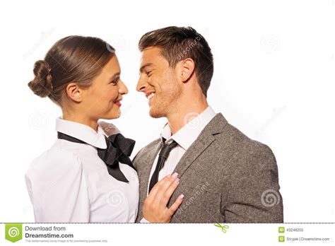 Close Up Happy Young Couple Portrait Stock Image Image Of Female