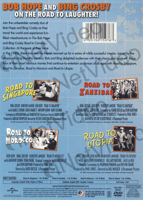 the bob hope and bing crosby road to comedy collection on dvd movie