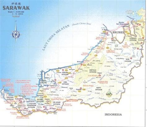 Malaysia Travel Guide And Map Map Of Sarawak Kuching