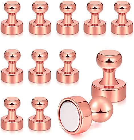 Fantecy Pieces Magnetic Push Pins Magnetic Thumb Tacks Pins Magnet Gold Pins Refrigerator