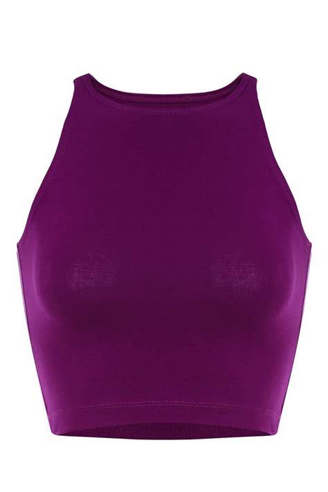 Sleeveless Cropped Tank Top Crop Tops Purple And Fit