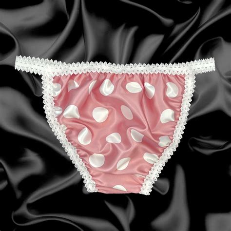 Pink Satin Polka Dot Sissy Frilly Tanga Knickers Briefs Panties Sizes 10 20 1703 Picclick