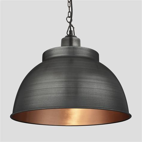 Brooklyn Dome Pendant 17 Inch Pewter And Copper Industville
