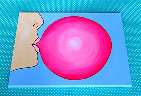 Pop Bubble Gum Bubble Pop Art Painting On Canvas Acrylic Painting By