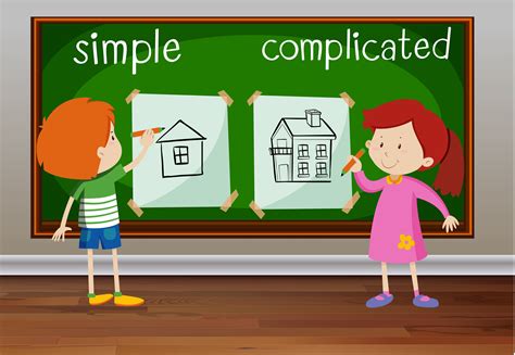 Opposite Words For Simple And Complicated 447206 Vector Art At Vecteezy