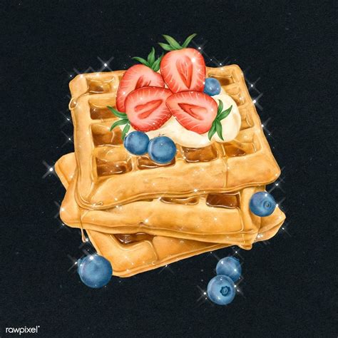 Download Premium Illustration Of Hand Drawn Sparkling Berries Waffles