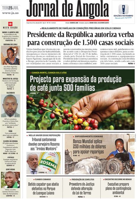 Jornal De Angola Terça 25 De Julho De 2023