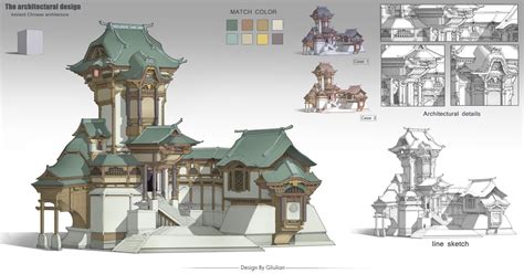 Artstation Ancient Architectural Design G Liulian Ancient Chinese
