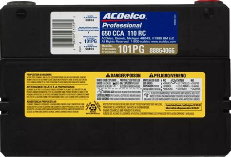 Professional Gold Series Group 101 Battery 650 Cca Acdelco Auto Value