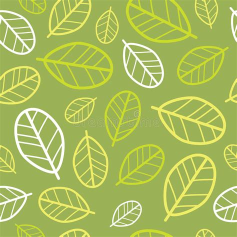 Green Leaves Seamless Pattern Springtime Stock Vector Illustration