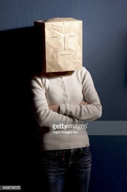 Woman Paper Bag Over Head Photos And Premium High Res Pictures Getty Images