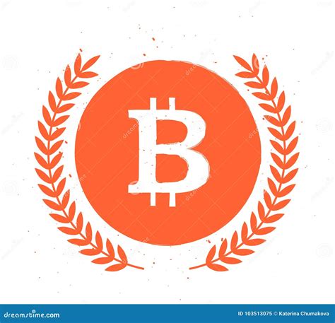 Vector Bitcoin Simple Flat Emblem Isolated On White Background Stock
