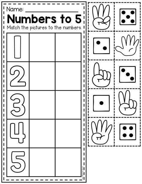 Worksheet Numbers Kindergarten