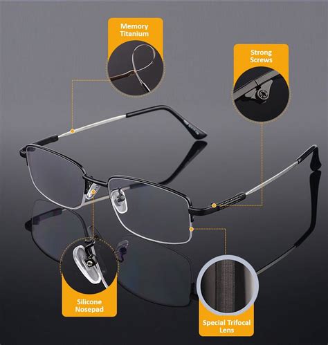 Progressive Multifocal Reading Glasses Blue Light Blocking For Men For