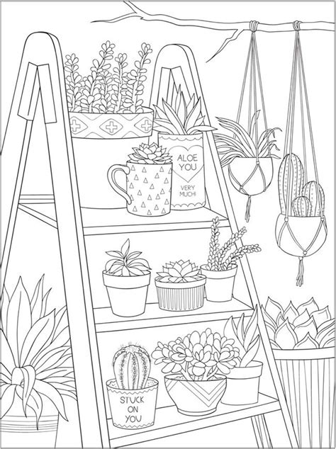 Succulent Coloring Pages Free Thekidsworksheet