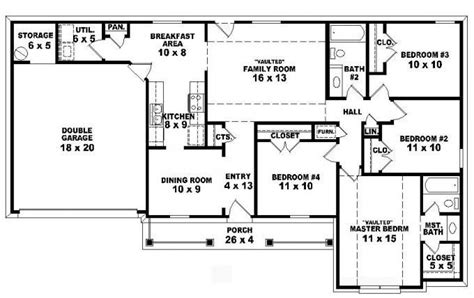 18 Simple 4 Bedroom Ranch House Plans