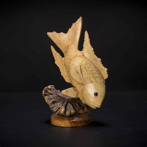 Fish Wood Carving Sculpture Decora Loft