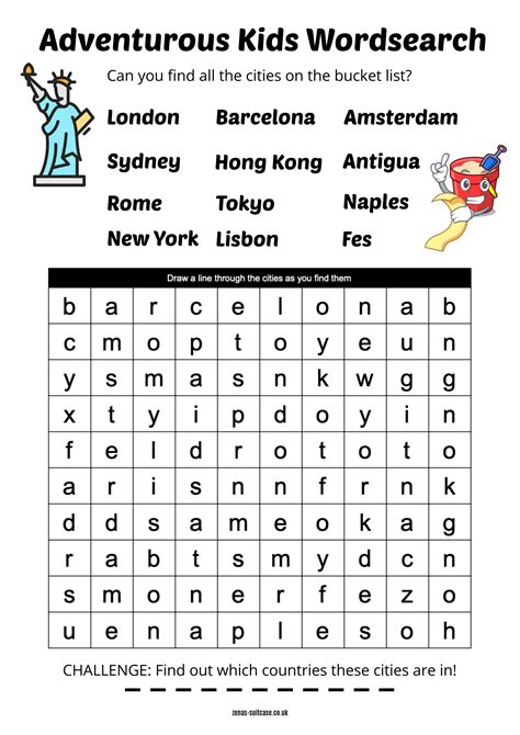 Printable Word Searches Usa National Parks Free Word