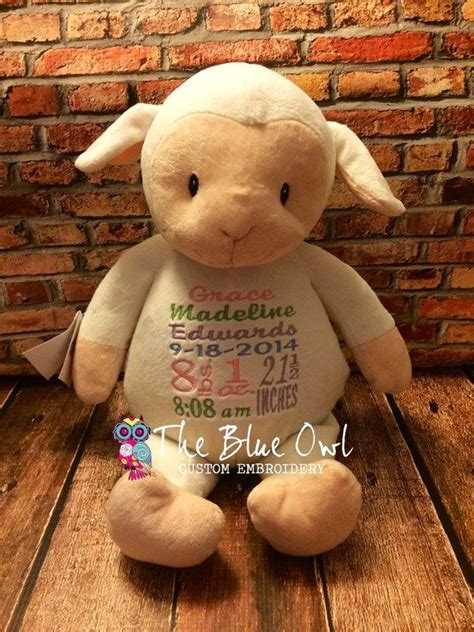 Plush Personalized Stuffed Animal 16 With Name Or Birth Etsy