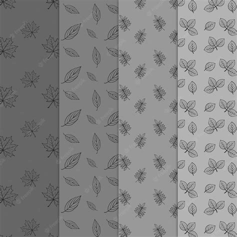 Free Vector Grey Leaves Pattern Background Collection