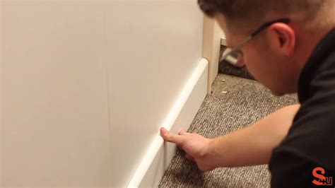 How To Join Two Pieces Of Skirting Board On A Flat Wall Youtube