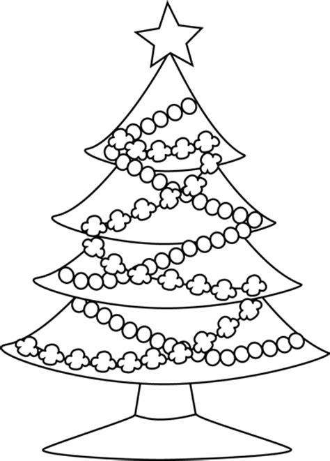 Dotted line black and white christmas tree silhouette. Black and White Festive Christmas Tree Clip Art - Black ...