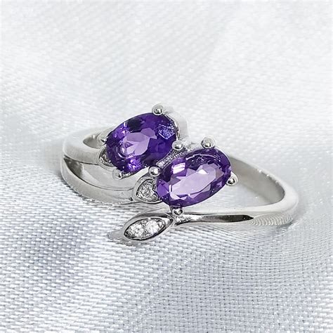 Meibapj Natural Amethyst Gemstone Fashion Ring For Women Real